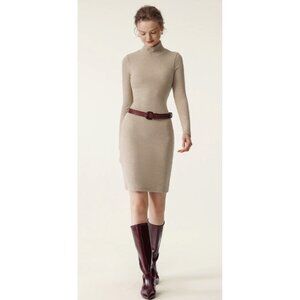 OGL Thermal Rib Mockneck Bodycon Brami Mini Dress in Heather Calico